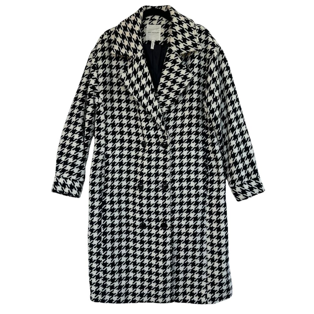 Avec Les Filles Black and White Houndstooth Blazer